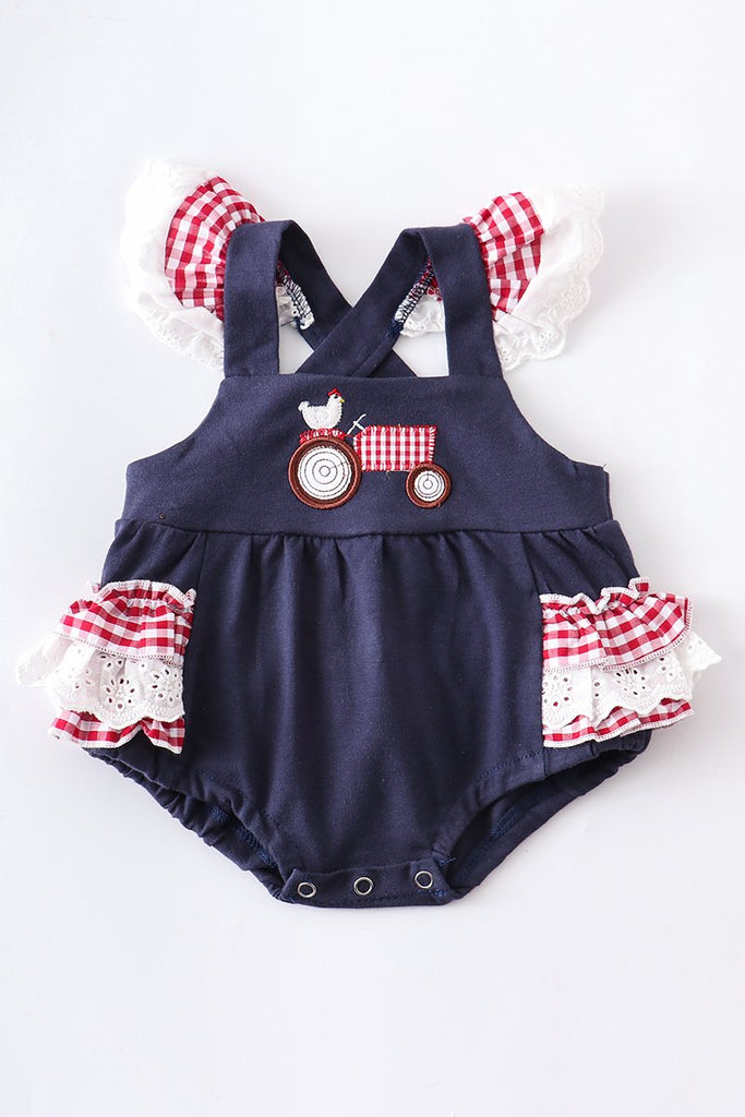 Navy Chick Tractor Baby Bubble