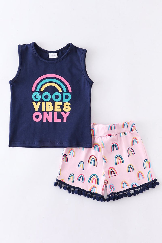 Good Vibes Rainbow Short Outfit