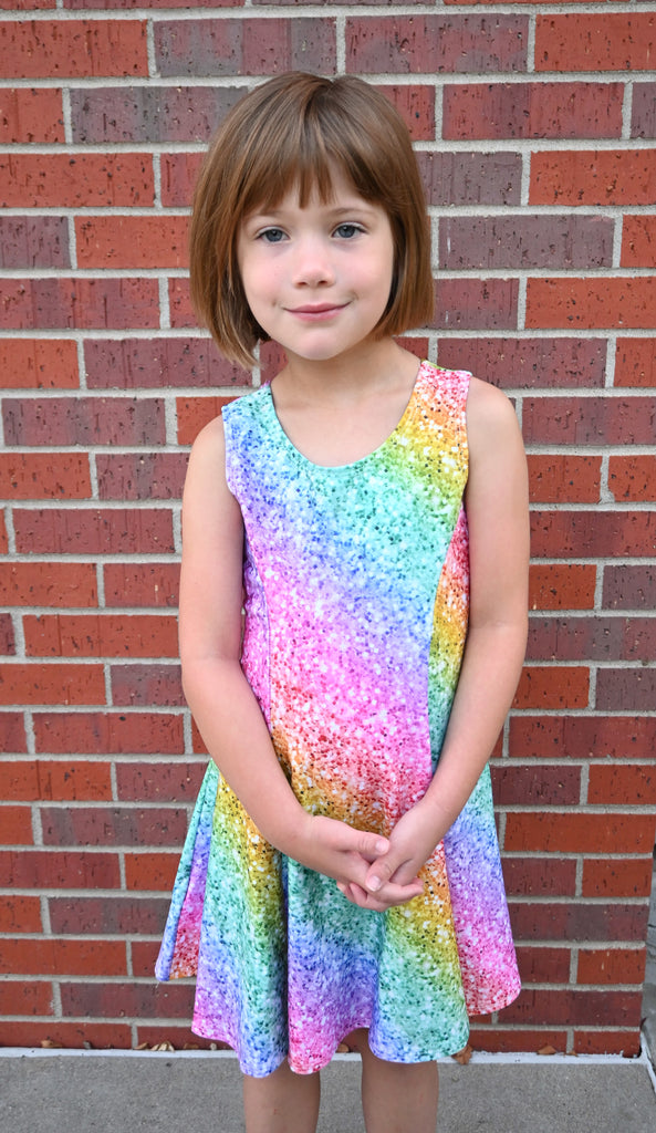 Rainbow Glitter Tank Twirl Dress