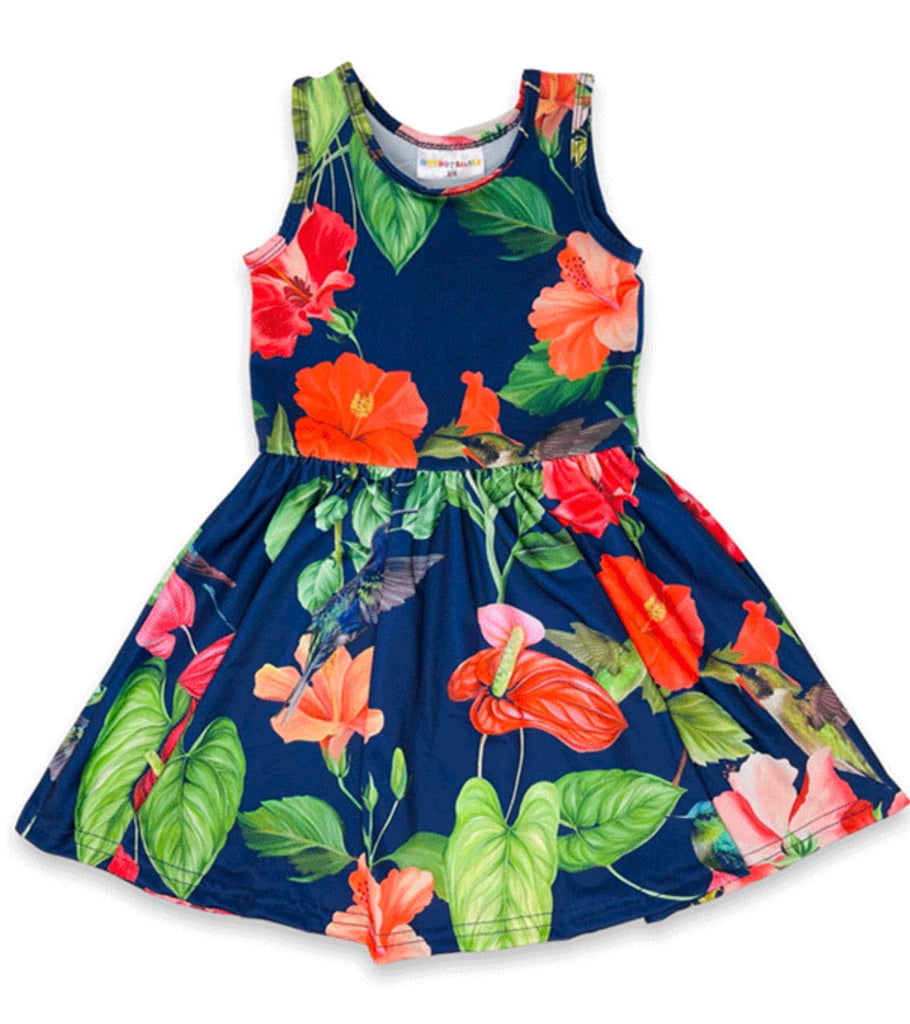 Hummingbird and Calla Lillies Tank Dress