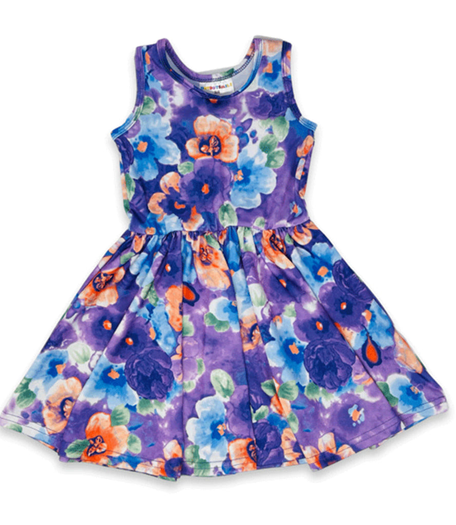 Indigo Blue Floral Tank Dress