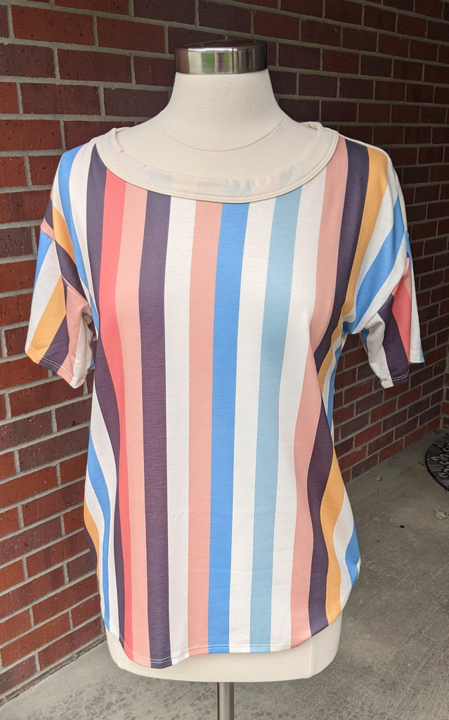 Multicolor Vertical Stripe Top