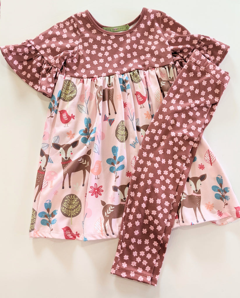 Deer Forest Tunic and Leggings Set