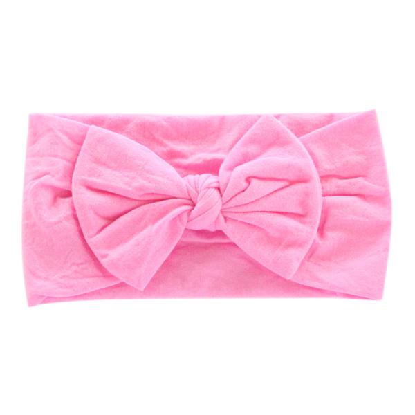 Bubble Pink Nylon Bow Headwrap